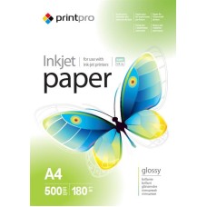 Фотопапір PrintPro глянцевий 180г/м2 A4 500арк (PGE180500A4)