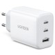 Зарядний пристрій 3xUSB 65W (2xType-C+USB QC3.0) Fast Charger Білий CD275 Ugreen