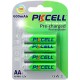 Акумулятор AA 600mAh, 1.2V Ni-MH, RTU rechargeable battery, PKCELL, 4pcs/card