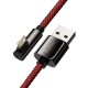 Кабель USB AM-Lightning M, 2 м, 2.4A, 90° Червоний, Legend Series Elbow CACS Baseus