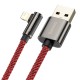 Кабель USB AM-Lightning M, 2 м, 2.4A, 90° Червоний, Legend Series Elbow CACS Baseus