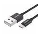 Кабель USB 2.0 AM-Lightning M, 2 м, 2.4A, Nickel Plating ABS Shell Чорний, US155 UGREEN