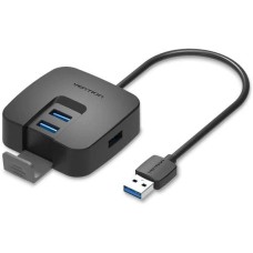 Хаб USB 3.0 -> 4xUSB 3.0 + MicroUSB чорний Vention