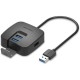 Хаб USB 3.0 -> 4xUSB 3.0 + MicroUSB чорний Vention