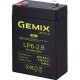 Акумуляторна батарея Gemix 6V, 2.8Ah AGM black