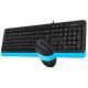 Комплект (клавіатура, миша) A4Tech F1010 Black/Blue USB