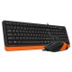 Комплект (клавіатура, миша) A4Tech F1010 Black/Orange USB