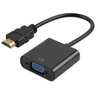 Перехідник HDMI M - VGA F чорний (без звуку) OEM