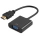 Перехідник HDMI M - VGA F чорний (без звуку) OEM