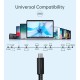 Кабель USB4.0 Thunderbolt Type-C M-M, 0,8 м, Gen 3 100W 40Gbps 8K@60Hz Choetech