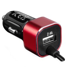 Автозарядка 2xUSB 24W (USB 2.4A + кабель Type-C USB 2.4A) Modecom CU2K-09-TC чорна