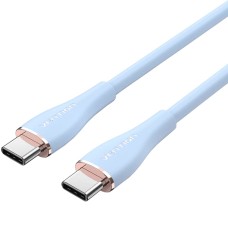 Кабель USB 2.0 Type-C M-M, 1.0 м 100W (20V/5A) Light Blue Silicone Vention