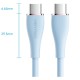 Кабель USB 2.0 Type-C M-M, 1.0 м 100W (20V/5A) Light Blue Silicone Vention