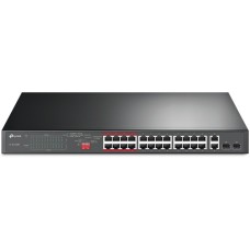 Комутатор TP-Link TL-SL1226P 24xFE (24xPoE), 2xSFP, 250Вт, Некерований