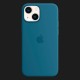 Оригінальний чохол Apple Silicone Case with MagSafe для iPhone 13 mini (Blue Jay) (MM1Y3)