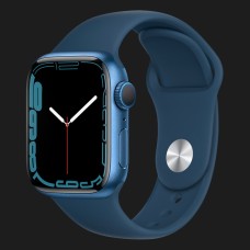 Apple Watch Series 7 41mm Blue Aluminum Case with Abyss Blue Sport Band (MKN13)