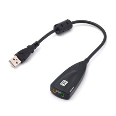 Звукова плата USB, Virtual 7.1 Channel, C-Media, кабель 25 см, чорна