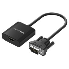 Адаптер Vention VGA - HDMI (M/F), 0.2 м, зі звуком і живленням, чорний (ACEB0)