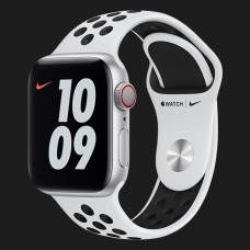 Оригінальний ремінець для Apple Watch 42/44/45/49 mm Nike Sport Band (Pure Platinum / Black) (MX8F2)