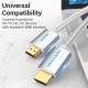 Кабель HDMI M - M,15.0 м, V2.0, 4K обплетення, Silver Metal Type Vention