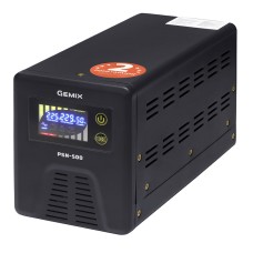 ДБЖ Gemix PSN-500, 500VA/300W 12V/220V, 15А, 1*Schuko