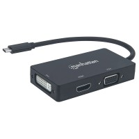 Док-станція USB3.1 Type-C --> HDMI/DVI-I/VGA Black Manhattan