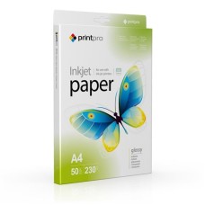 Фотопапiр PrintPro глянсовий 230г/м2 A4 50арк. (PGE230050A4)