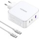 Зарядний пристрій 3xUSB 140W GaN (2хUSB-C+USB-A) CD289 with C to C Cable 1.5 м White Ugreen