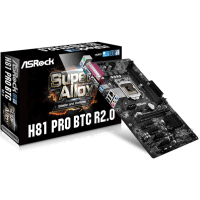 ASRock H81 PRO BTC R2.0/REF (1150/H81, 2*DDR3, 1xPCI-Ex16, 5xPCI-Ex1, 2xSATAIII, GLan, 5.1ch, ATX)