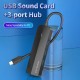 Хаб USB 3.1 Type-C -> 3xUSB 3.0+MicroUSB+3.5mm Sound Adapter чорний Vention