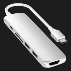 Satechi Aluminum Type-C Slim Multi-Port Adapter 4K V2 Silver (ST-SCMA2S)