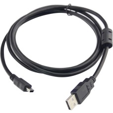 Кабель USB AM-mini BM 5pin, 1.8 м, з феритом, чорний