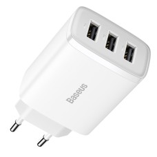 Зарядний пристрій 3xUSB 17W (USB-A) Білий Baseus