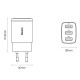 Зарядний пристрій 3xUSB 17W (USB-A) Білий Baseus