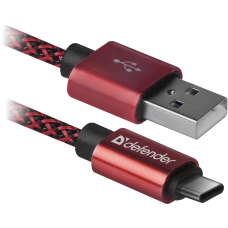 Кабель USB AM-Type-C M, 1.0 м, червоний, 09-03T PRO Defender