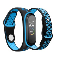 Ремінець BeCover Nike Style для Xiaomi Mi Smart Band 5/Mi Smart Band 6 Black-Blue (705150)