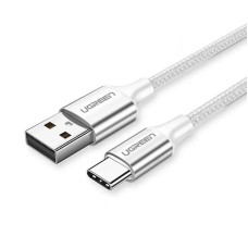 Кабель USB 2.0 AM-Type-C M, 1 м, 3.0A, (18W) Nickel Plating Aluminum Braid Білий, US288 UGREEN