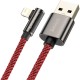 Кабель USB AM-Lightning M, 1 м, 2.4A, 90° Червоний, Legend Series Elbow CACS Baseus