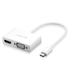 Перехідник USB Type C to HDMI + VGA MM123 UGREEN Білий