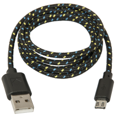 Кабель USB AM-micro BM, 1.0 м, чорний, USB08-03T обплетення Defender