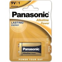 Батарейка 6LR61 Panasonic ALKALINE POWER лужна  6LF22(6LR61, MN1604, MX1604, Крона) блістер, 1 шт