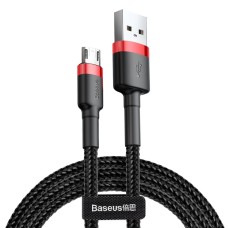 Кабель USB 2.0 AM-MicroUSB M, 2.0 м, 1.5A, чорний-червоний, (двосторонній) CAMKLF Baseus