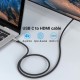 Кабель USB 3.1 Type-C M - HDMI M, 1.5m 4K 60 Гц Thunderbolt 3 HDCP2.2 PVC Black Vention