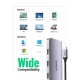 Док-станція USB3.1 Type-C --> HDMI/VGA/USB 3.0x3/RJ45/SD&TF/PD Ugreen CM179 Сіра