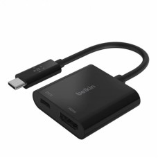 Адаптер Belkin HDMI+USB Type-C - USB Type-C (F/M), Black (AVC002BTBK)