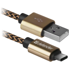 Кабель USB AM-Type-C M, 1.0 м, золотистий, 09-03T PRO Defender