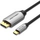 Кабель USB 3.1 Type-C M - DisplayPort M, 1.5m v.1.2 4K60Hz Aluminum Alloy чорний Vention