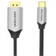 Кабель USB 3.1 Type-C M - DisplayPort M, 1.5m v.1.2 4K60Hz Aluminum Alloy чорний Vention