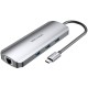 Док-станція USB3.1 Type-C --> HDMI/USB 3.0x3/RJ45/SD/TF/TRRS 3.5mm/PD 100W Hub 9-in-1 Vention