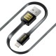 Кабель Luxe Cube Flat USB - Lightning (M/M),  1 м, чорний (2231252964019)